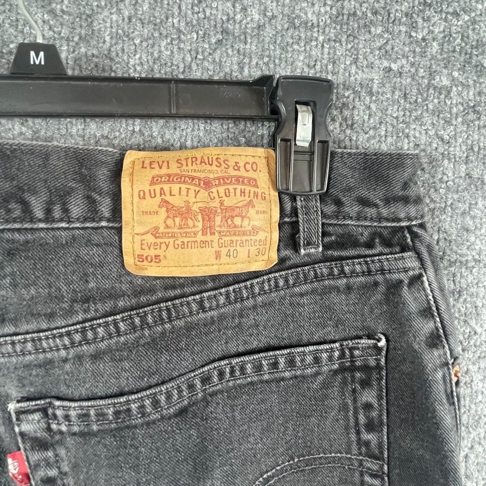 VTG Levis Jeans Mens 40x30 Actual 38x30 Black Regular Fit Red Tab Straight Leg - Picture 16 of 16